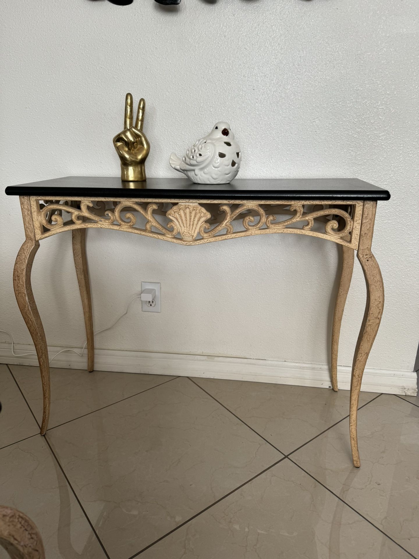 2 Piece : One Entry Table 43” Long 13” Wide And 28” High And One Side Table 22” X22” And 22” High Both In Good Condition 