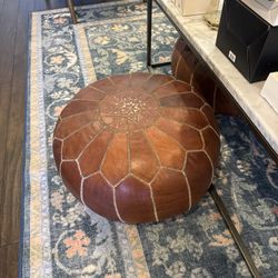 (2) West Elm Moroccan Poufs