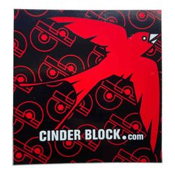 Red & Black Bird CB Cinder Block Logo Sticker Decal Square 3" x 3"