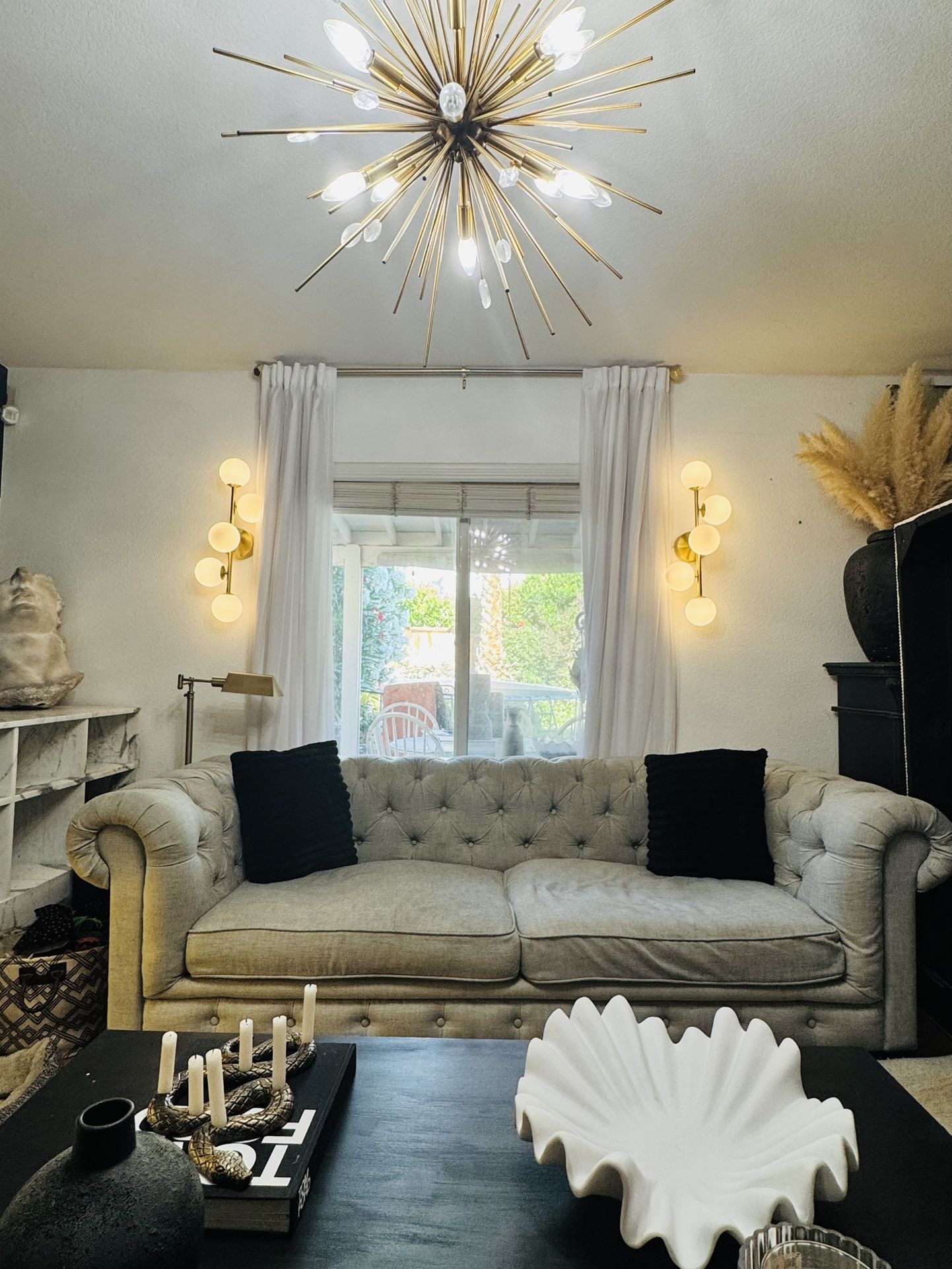 RH Grey Tufted Couch