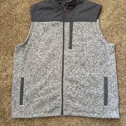 George Fleece Vest Performance Golf Gray Heathered Sleeveless Mens Size XXL