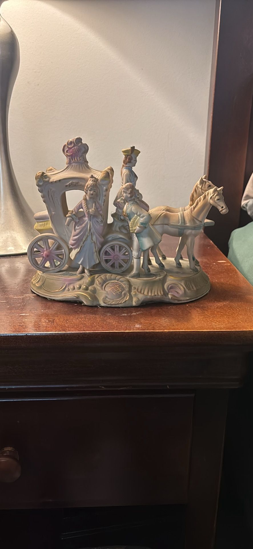 Vintage Occupied Japan Porcelain Figurine Royal Family Horse Drawn Carriage