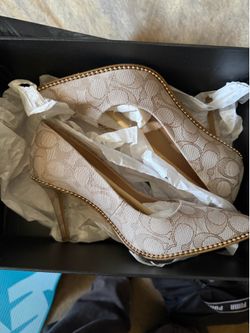 Coach Waverly Jacquard Pumps in Stone