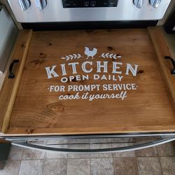 Handcrafted Wooden Gas Stove Cover / Noodle Board – Cherry Stain Finish