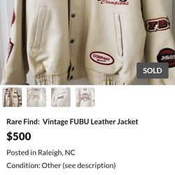 Vintage FUBU Leather Jacket $165 Located Mount Dora Fla 32757