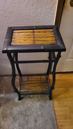 2 tier Bamboo accent table/plant stand