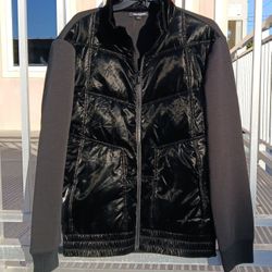 KARL LAGERFELD
Men's Mixed Media Quilted Jacket  Size L.