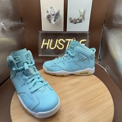 Nike Air Jordan 6 (GS) Retro Pantone Blue/White Size 5Y/ Womens 6.5