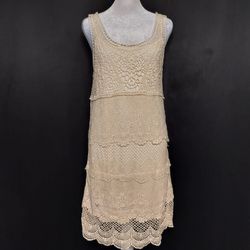 Women's Cream Macrame Midi Dress (Size S/P)
