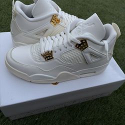  Air Jordan 4 Retro White and Gold