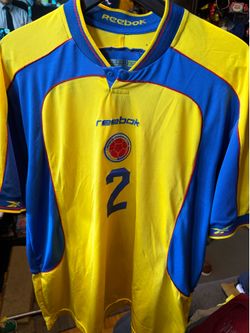 2001 Colombia soccer futbol jersey reebok official merchandise number 2