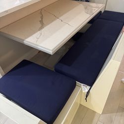 Dining Table Set with Upholstery Benches.