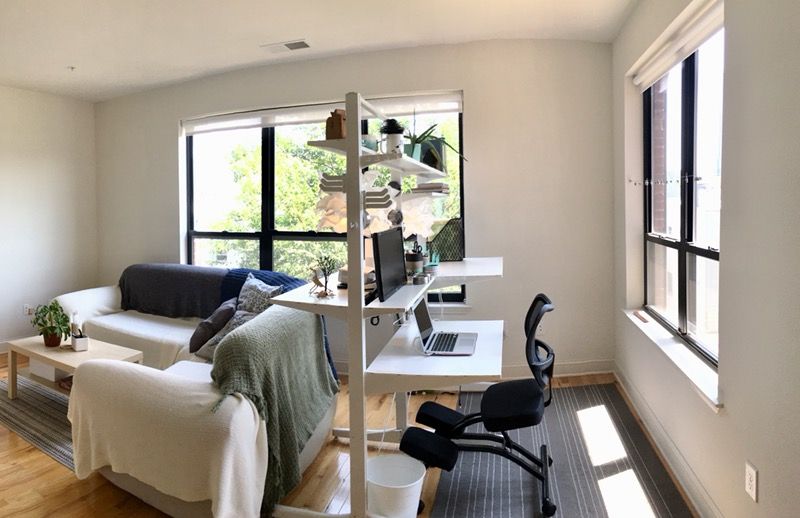 Ikea Algot shelving/desk/room separator