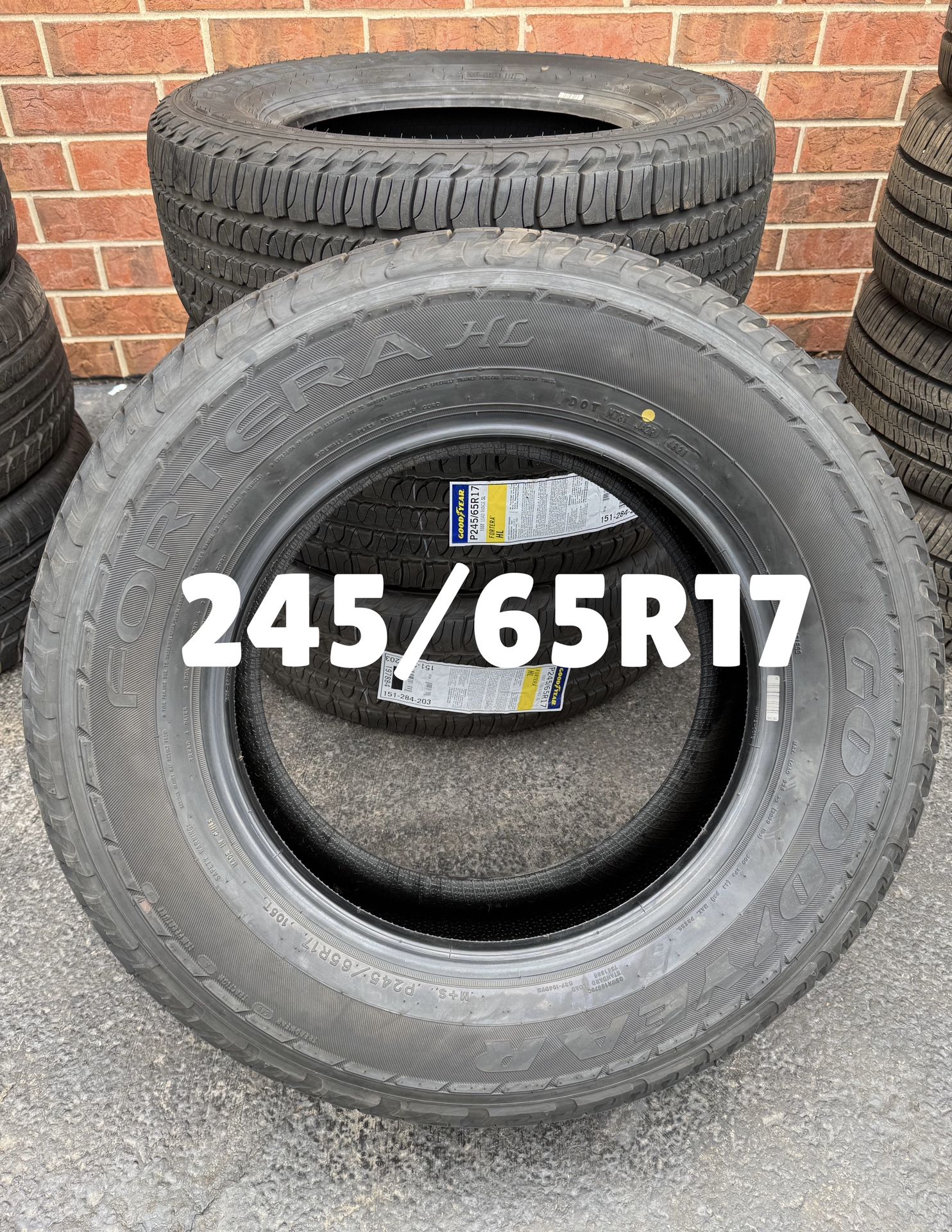 Four NEW 245/65R17 Goodyear Fortera HL