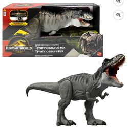 Jurassic World Rebirth Super Colossal Tyrannosaurus Rex Action Figure, T-Rex Dinosaur Movie Toy 