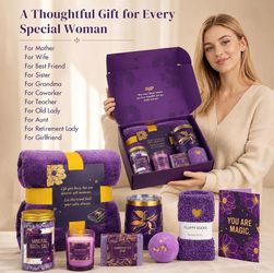 ššš Luxury Self Care Spa Gift Basket for Women with Cozy Blanket