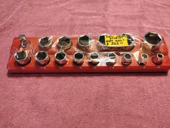 Snapon Shallow 6 Point 1/2" Drive  Socket Set 3/8-1 1/4  16 PC Set With 2" Extension 