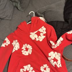 Red denim tears hoodie 