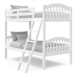 Twin/Twin Bunk Bed Pink Wood