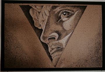 Handmade Drawing On recycled Frame