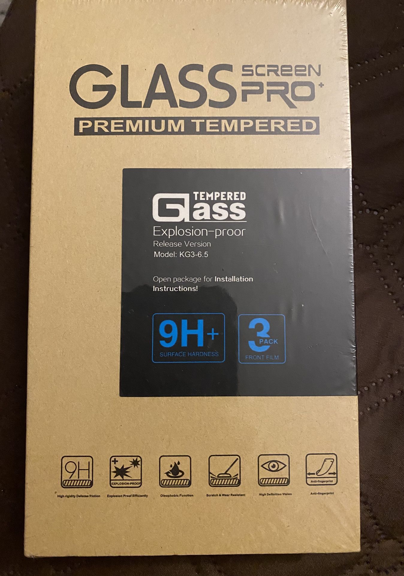 📱New! 3 PACK Clear GLASS SCREEN PRO PREMIUM TEMPERED MODEL: KG3-6.5