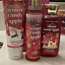Bath & Body Works Winter Candy Apple Set With Bag