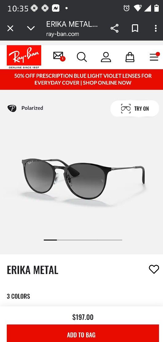 Ray Ban Erika RB3539 002/t3 Unisex Matte Havana Frame With Dior case