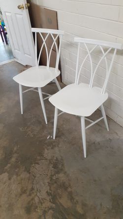 New set of 2 metal dining chairs $55