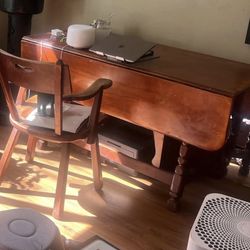 made in vermont, cushman colonial - maple wood drop leaf table + 2 chairs