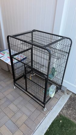 Large Black Metal Wire Animal Cage