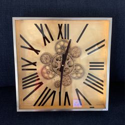 Gold Clock 18x18 Mid Century
