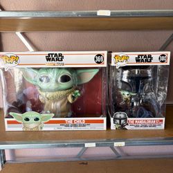 Mandalorian and Grogu 10” Funko pops
