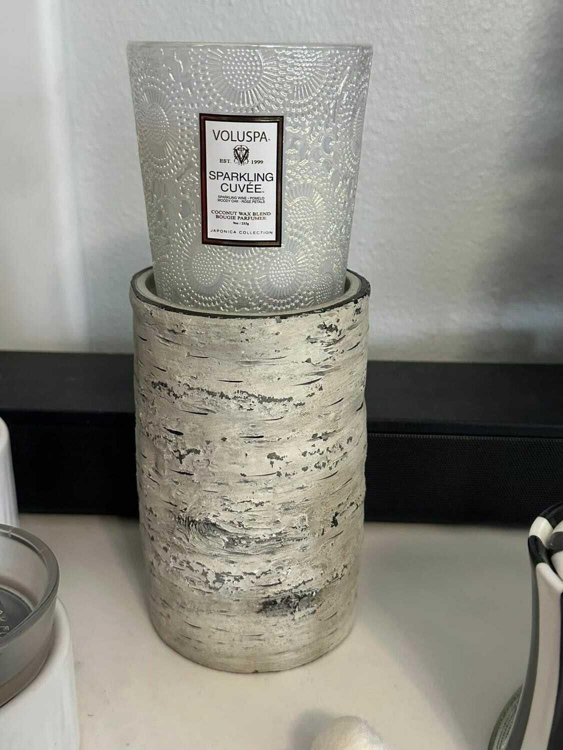 Birch Tree Pillar Candle Holder NEW