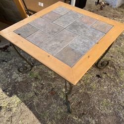 4 Wood and Wrought Iron Tables