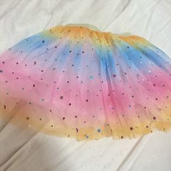 Toddler Girls Rainbow Tutu Costume Sparkles 2-4t
