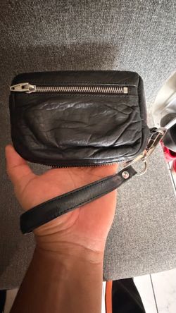 Alexander Wang Small Black Textured Wallet Wristlet