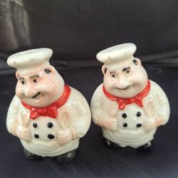 Vintage Ceramic "Fat Italian Chef" Salt and Pepper Shaker Set