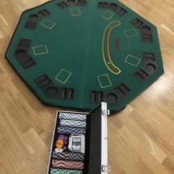 Poker Table 8 Players And Chips Set