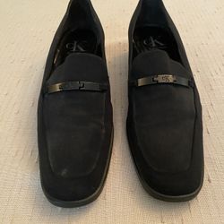 Vintage Calvin Klein Women’s Black Suede Loafer Slip On Shoe Size 10