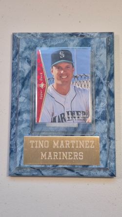 Tino Martinez Plaque with 2 baseball cards