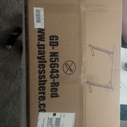 39” Gaming Table ,Red Z Shaped Computer Desk With Steel Frame & Headphone Hook