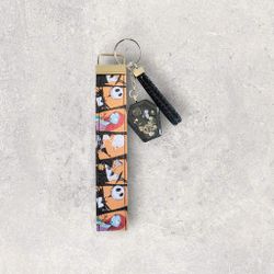 Nightmare Before Christmas Faux Leather Key Fob With Coffin Keychain