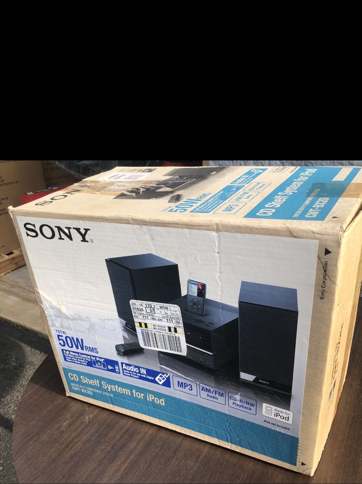 Sony CMT-BX20i Micro H-iFi Shelf System CD Player Radio iPod Dock Remote