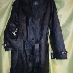 New OSCAR Pier Black Leather trench