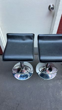 Set of 2 Black Adjustable Bar Stools