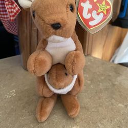 Retired TY Kangaroo With Baby In Pouch “make Offer”
