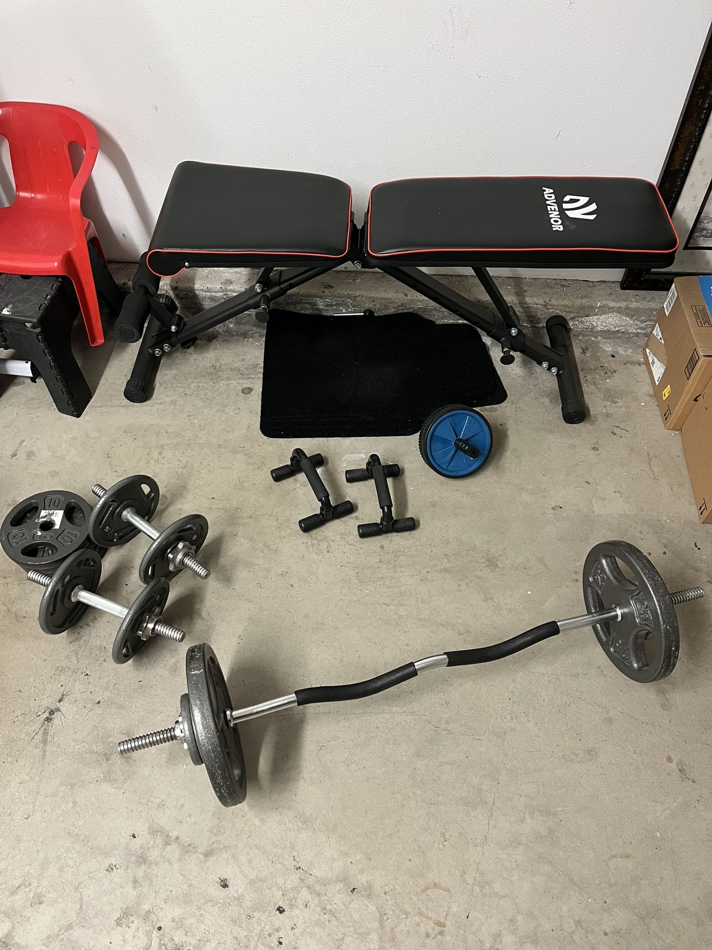 New Bench With Weight Set
