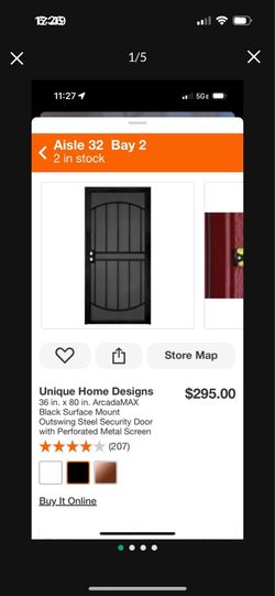 36x80 BLACK SECURITY DOOR LEFT OR RIGHT NEW