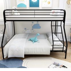 Bunk Beds Full/Twin Black Metal