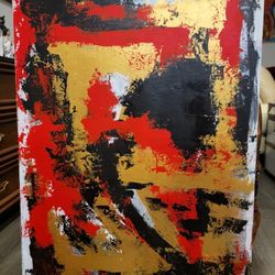 Red, Black, and Gold Painting 